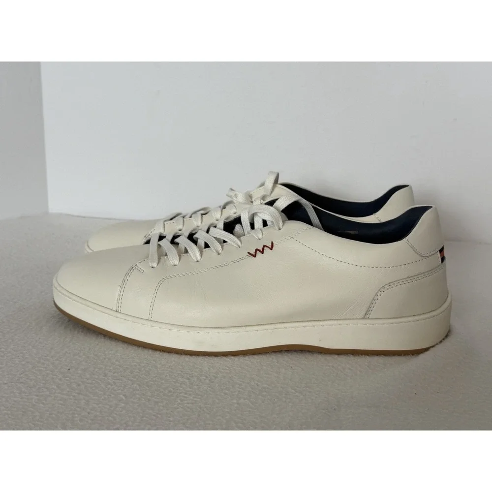 Deming THE DOWNTOWNER Italian Leather Recovery Sneakers Comfort Shoes Bone 11.5